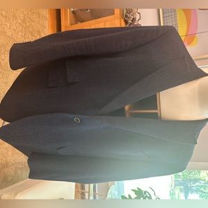 Joseph Abboud Slim Fit Heritage Wool/Cotton Navy Blue Hereingbone Blazer US 50R